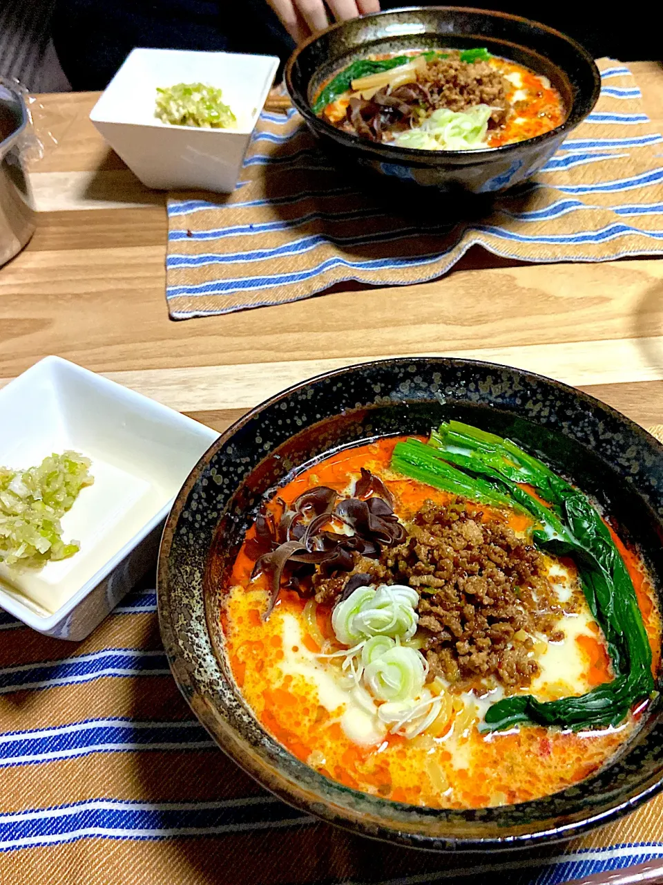 お夕飯。息子作の坦々麺。美味しかった〜‼️|renharuruさん