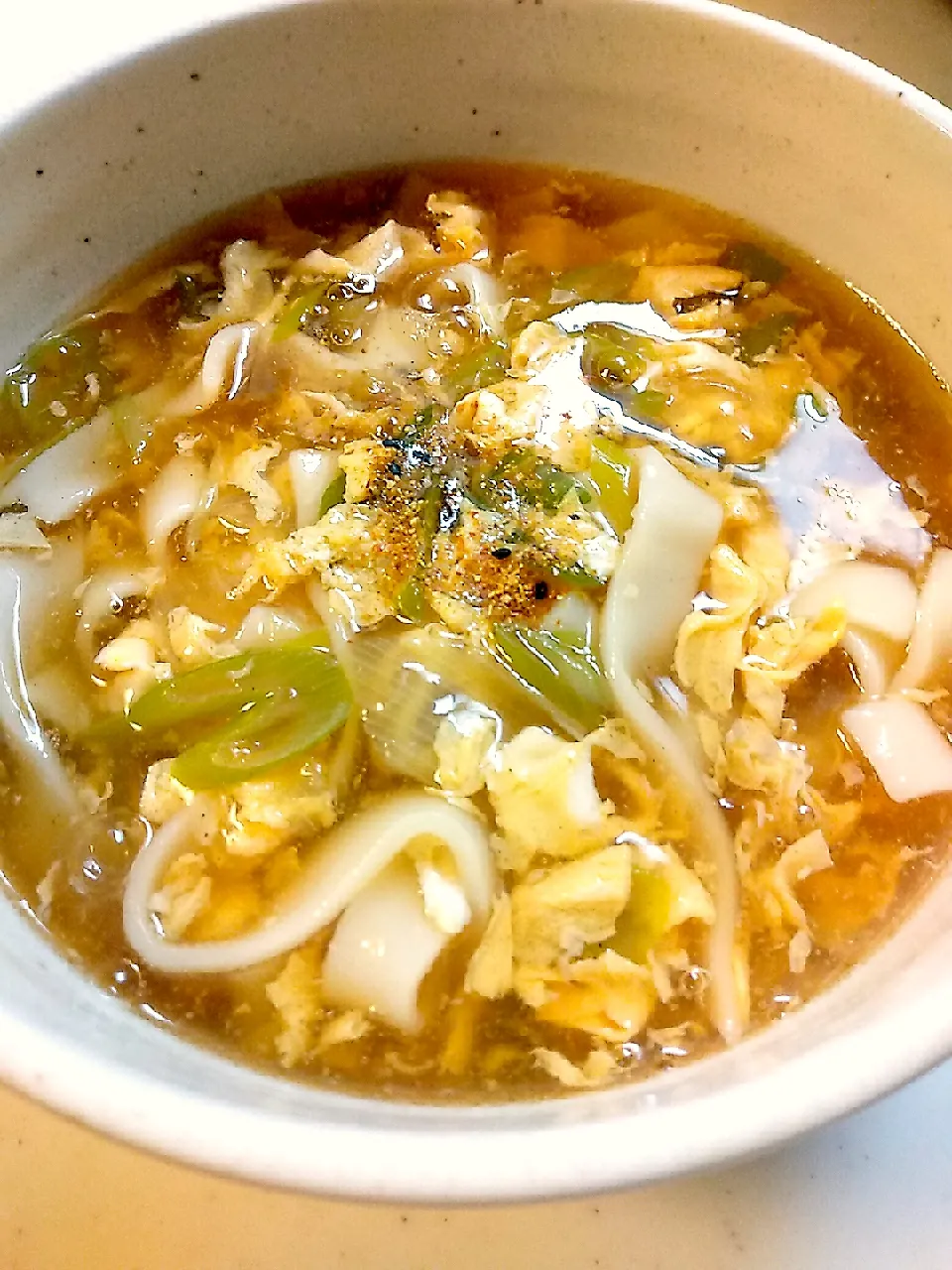 Snapdishの料理写真:かき玉ねぎうどん|kadaoさん