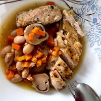 Chicken and pork sausage stew