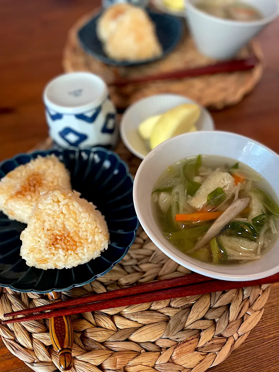 焼きおにぎりと野菜のお吸い物|ＭＡＲＵＥ家の食卓さん