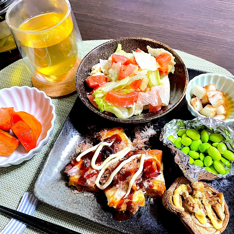 Snapdishの料理写真:12/5晩ご飯：厚揚げのたこ焼き風|ななみんさん