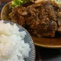 Snapdishの料理写真:自家製塩麹の生姜焼き|kenkenさん