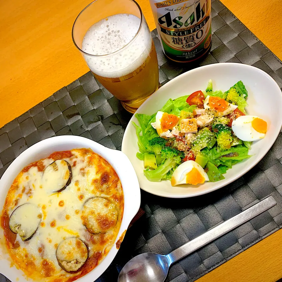 ミラノ風ドリア😋サラダ🥗アサヒスタイルフリー糖質0🍺|あやこさん