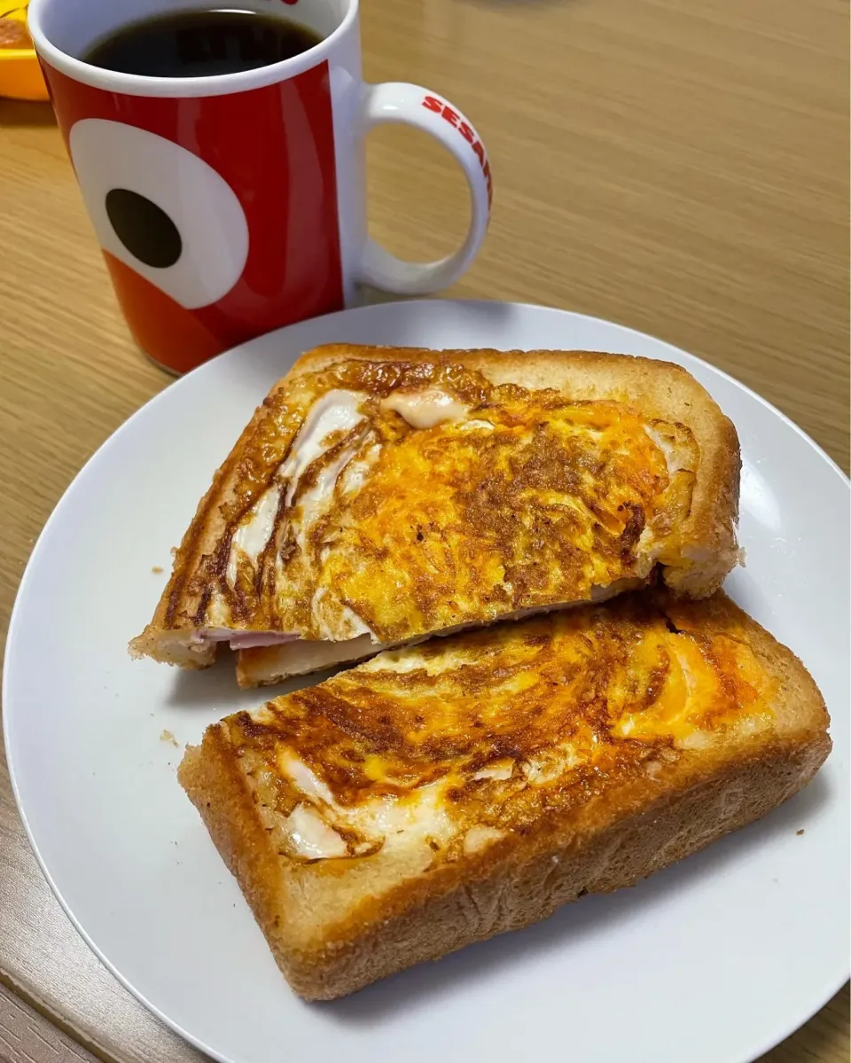 朝食 クロックムッシュ風(  ´ ` )|爰音さん