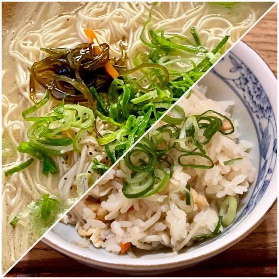 インスタント麺と冷凍ご飯でランチ🤣|ばくあんしゃさん