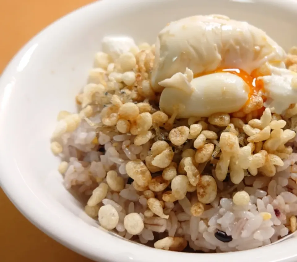 適当だけど美味しいよ
冷凍しらす＋天かす＋温玉丼|料理上手になりたい大学生さん