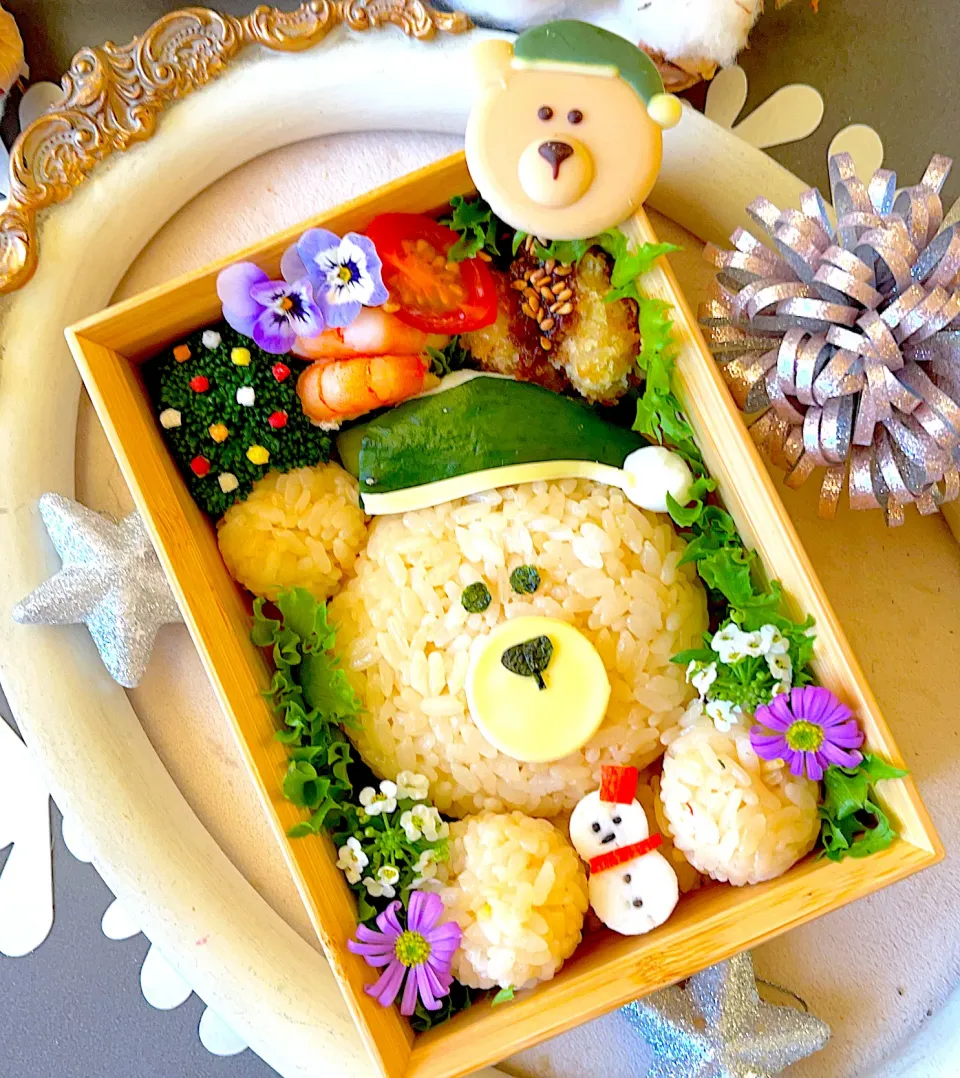 スタバ☆ベアリスタサンタ弁当🎅|noriben0211さん