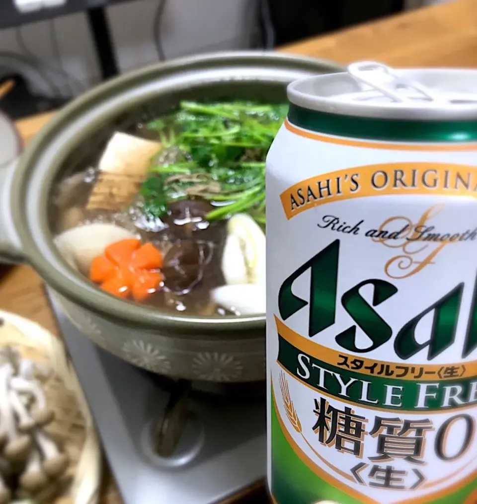 せり鍋とアサヒスタイルフリー！🍲🍺|morimi32さん