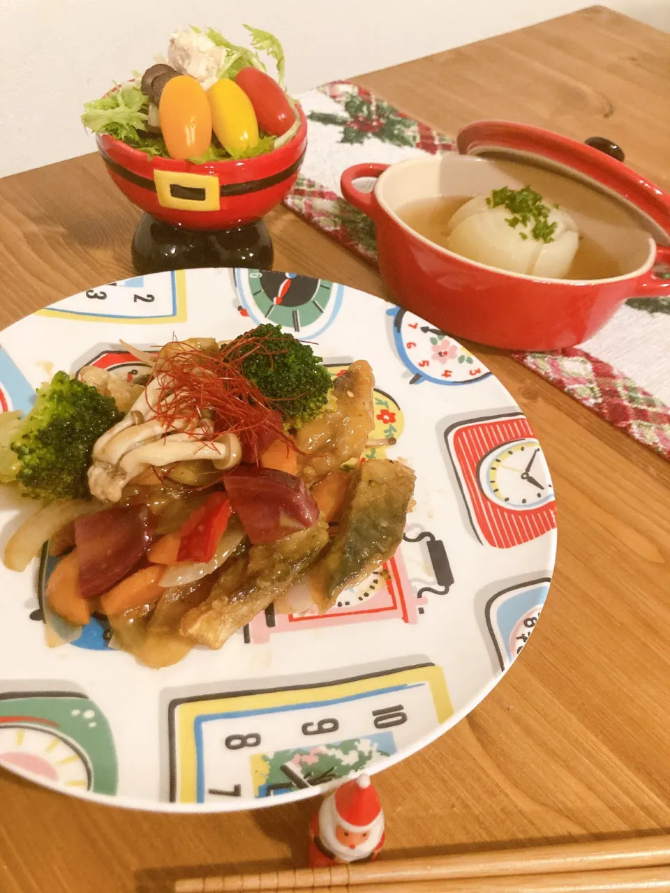 七種の野菜と鯖の甘酢餡掛け🎵|シャビーちゃんさん