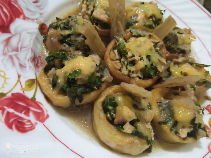 potato stuffed with spinach chicken and cheese 🤤|K Iさん