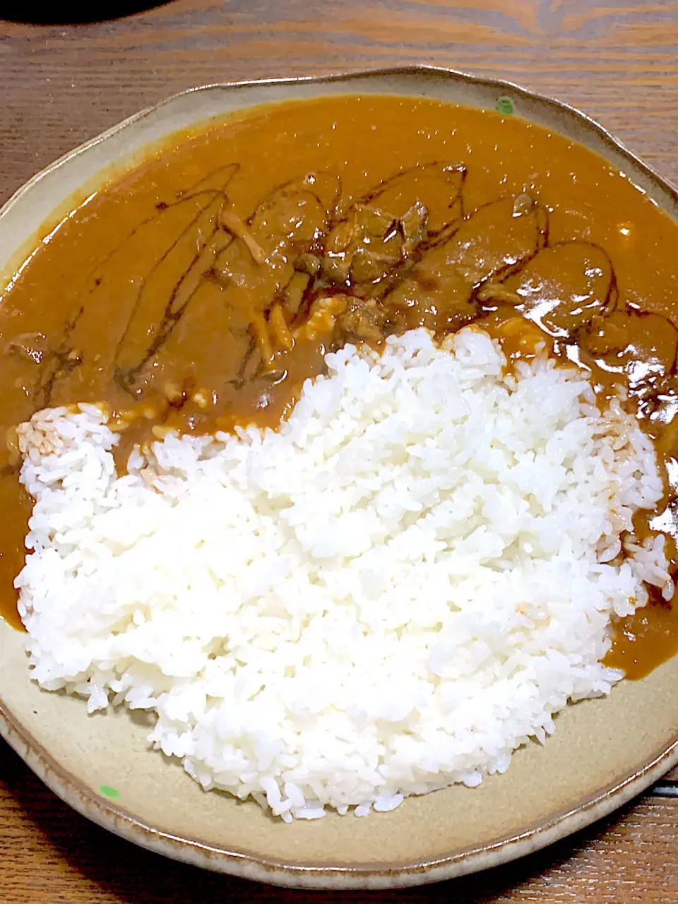 この前作ったカレーこれで最後^_^今夜はウスターソースをかけていただきます^_^|きよっさんさん