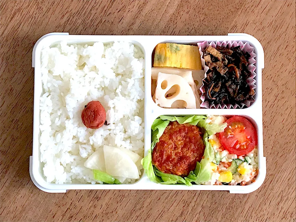 Snapdishの料理写真:ポークハンバーグ弁当|703さん