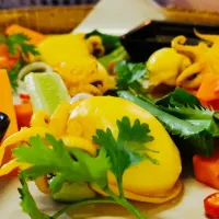 Snapdishの料理写真:yellow squid with sweet and sour dressing|ភឿង អាទិត្យ សុភ័ក្រ្តさん