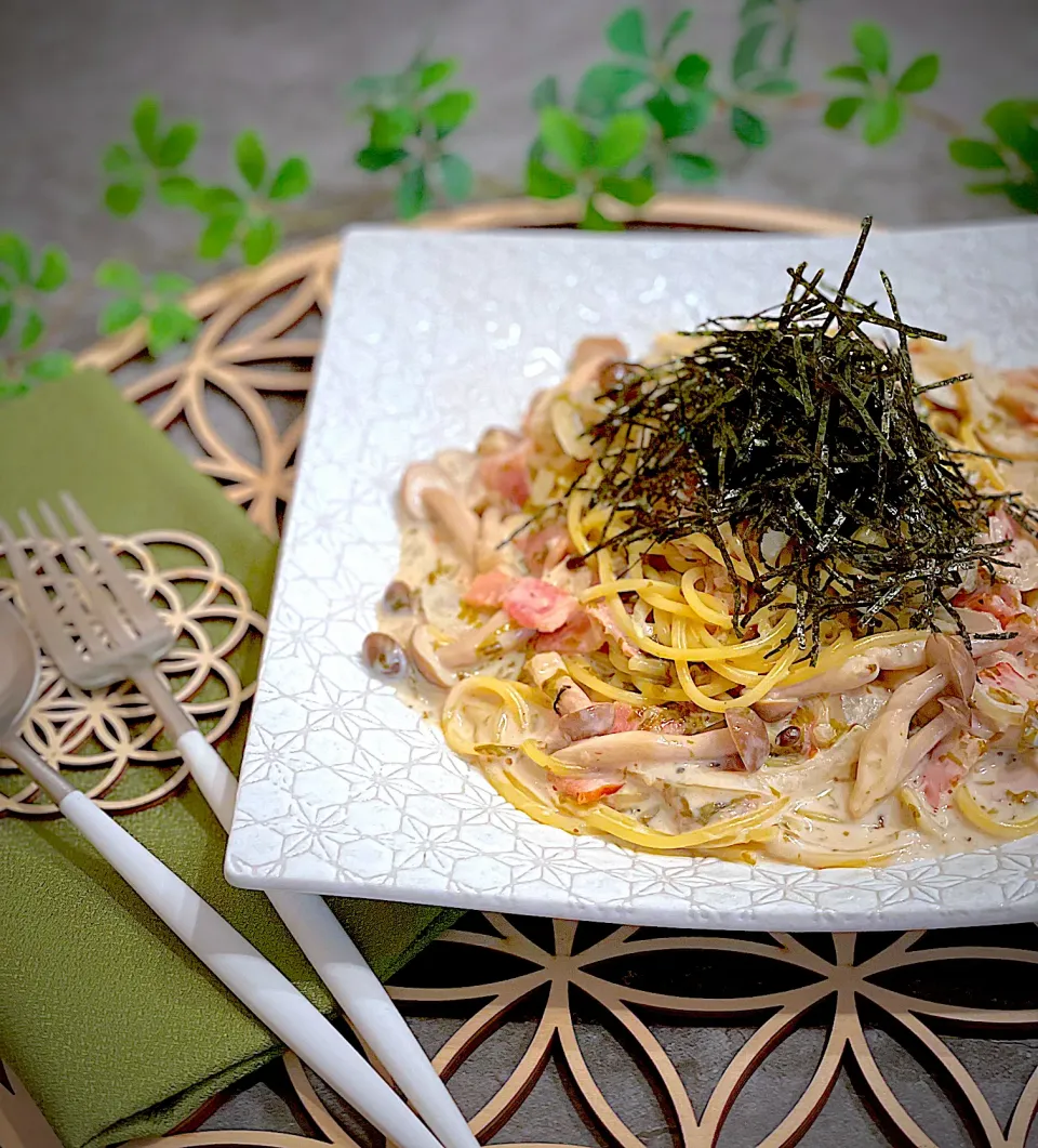 海苔バタークリームパスタ🥰|AXさん