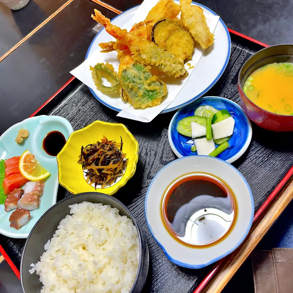 天ぷら定食 刺身付|T. Wonderさん