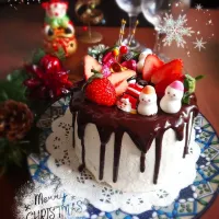 Snapdishの料理写真:クリスマスドリップケーキ✨🎄✨