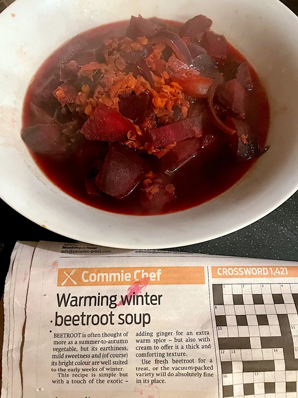 Warming winter beetroot soup (Morning Star Commie Chef recipe)|Nick Hiderさん