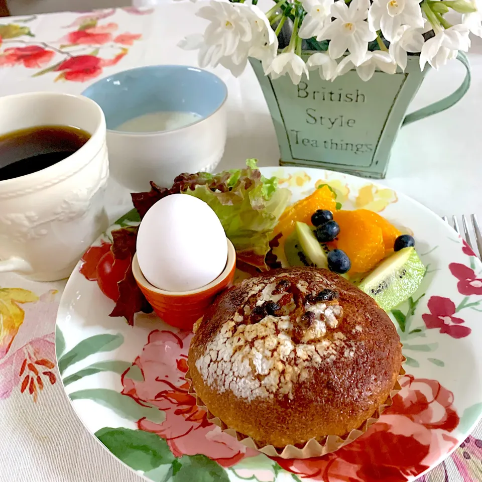 Snapdishの料理写真:🌼🌼花とモーニングプレート🌼🌼|あっちゃんさん