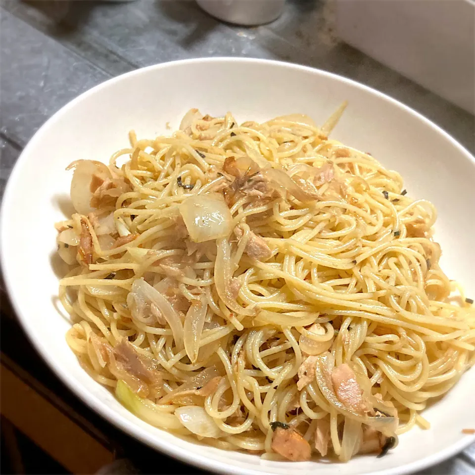 今夜は、たっぷり和風ツナパスタを頂きました😊🎉🎵|ギムレットさん