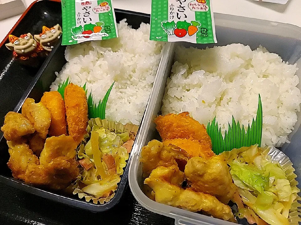 夫弁当、息子弁当|みどりさん