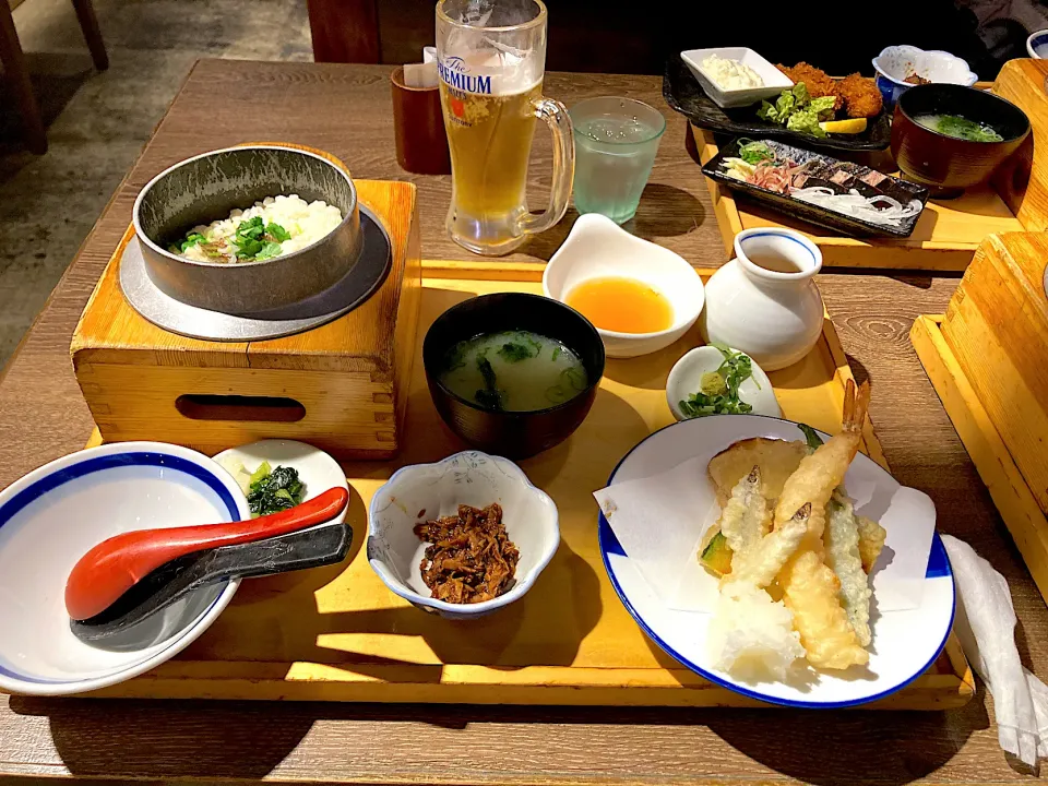 鯛釜飯と天ぷら定食❤️|さくらさん