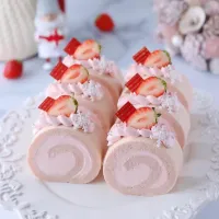 ストロベリーチョコロールケーキ🍓