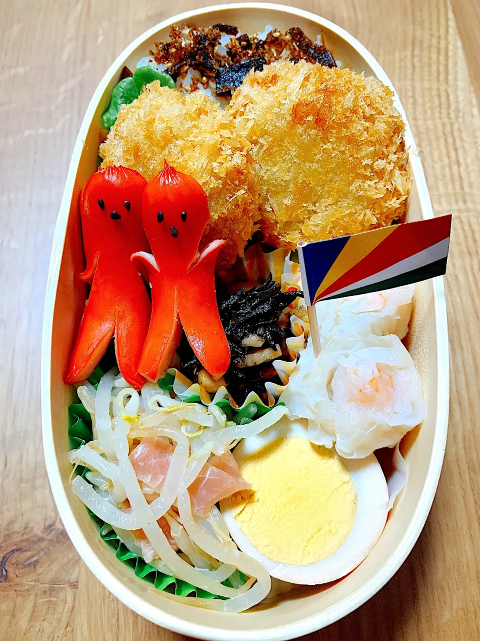 男子高校生のお弁当【ひとくちカツ】|ゆちさん