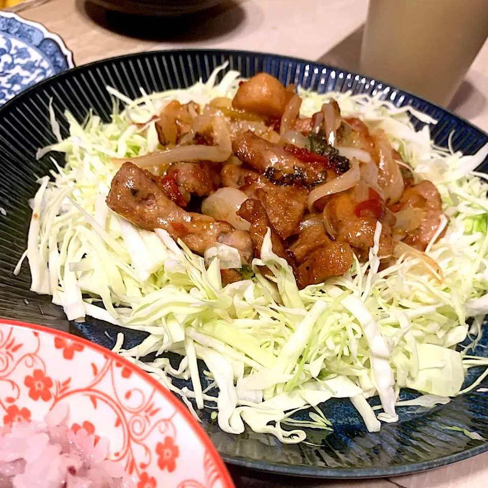 Snapdishの料理写真:豚肉の梅マヨ焼き🍖|みっこちゃんさん