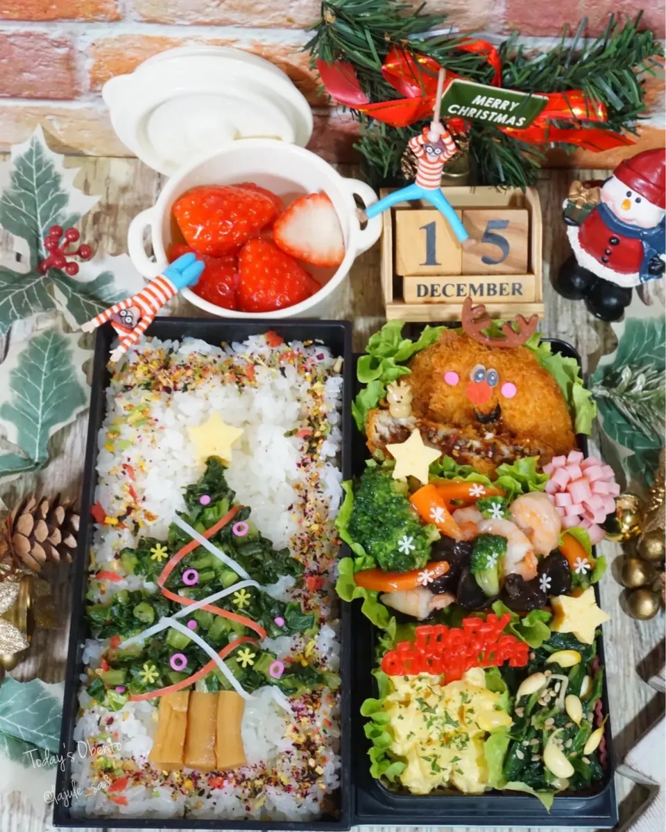 Snapdishの料理写真:𝚇𝚖𝚊𝚜‬tree🎄お弁当|La-Jule Sa8さん