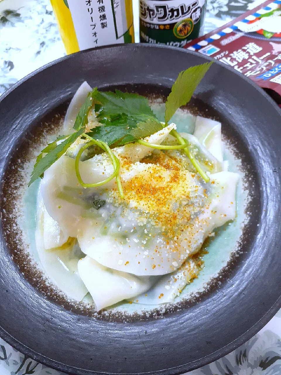 ❇️ハウス食品賞のお礼🔷🥟餃子の皮で☘️三葉とモッツァレラチーズのラビオリ🔷|@きなこさん