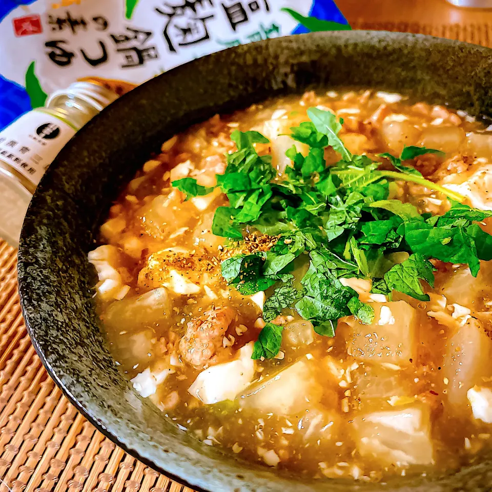 コロコロ大根と和風白麻婆豆腐|にゃんぺこさん