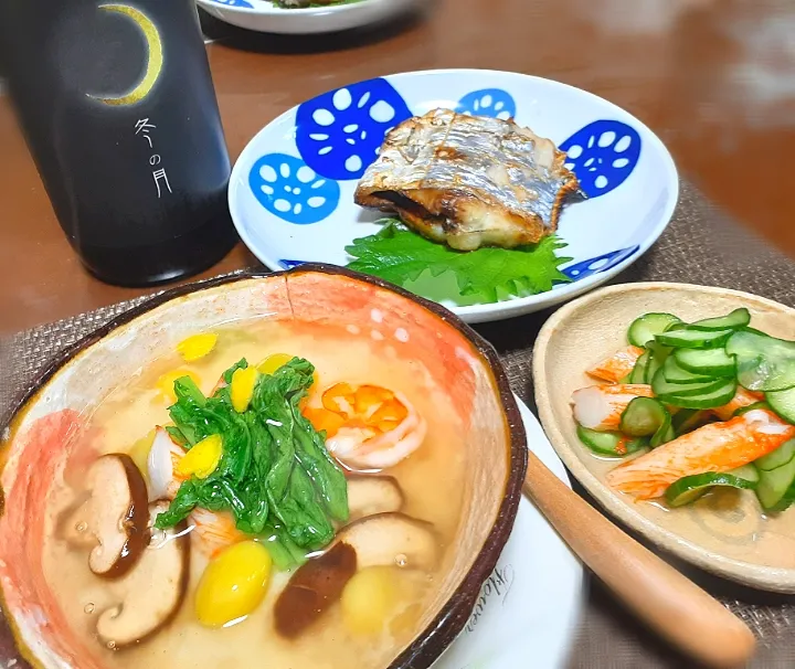 かぶら蒸し
酢の物
太刀魚塩焼き|びせんさん