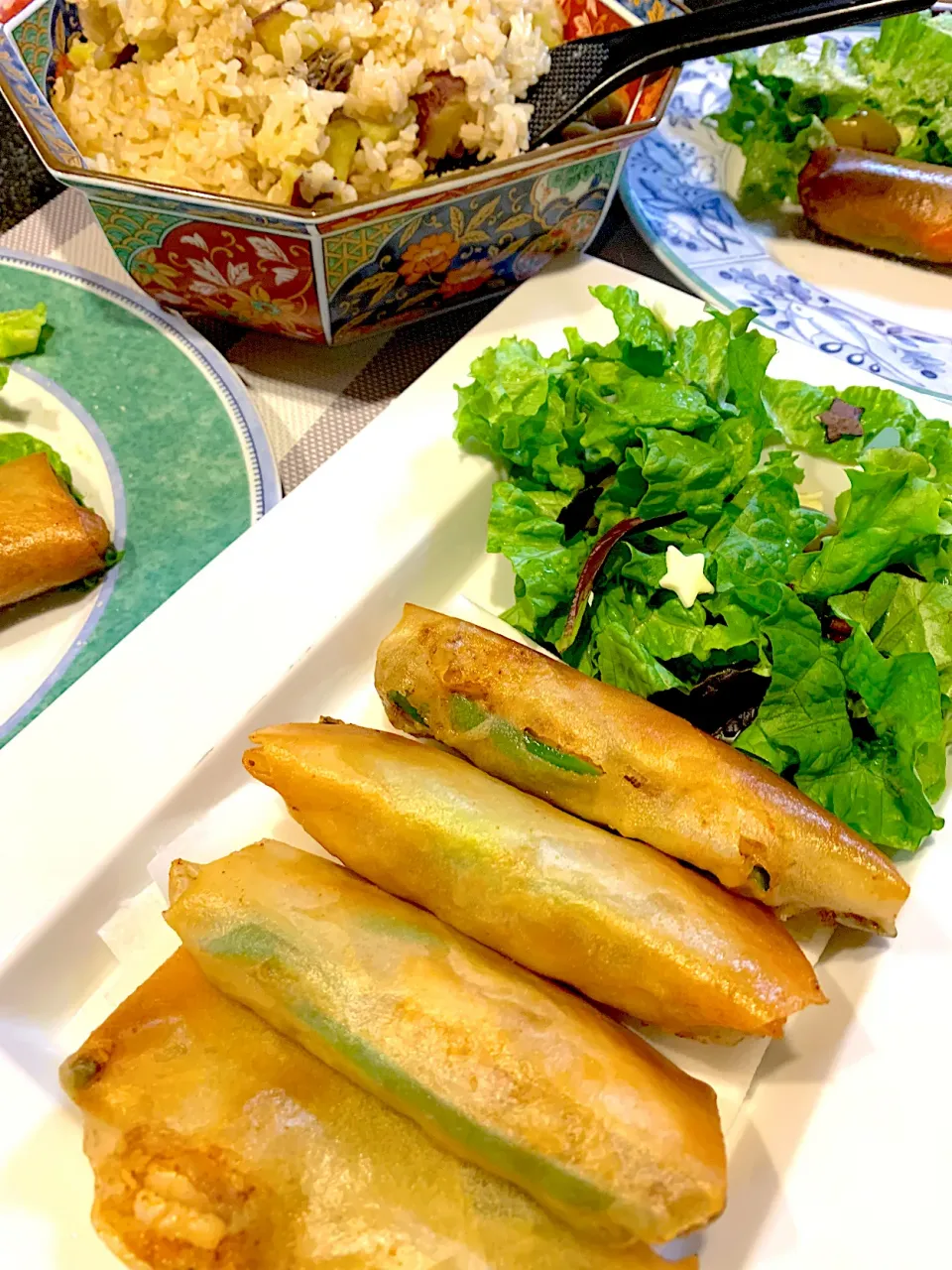 春巻きと炊き込みご飯|シュトママさん