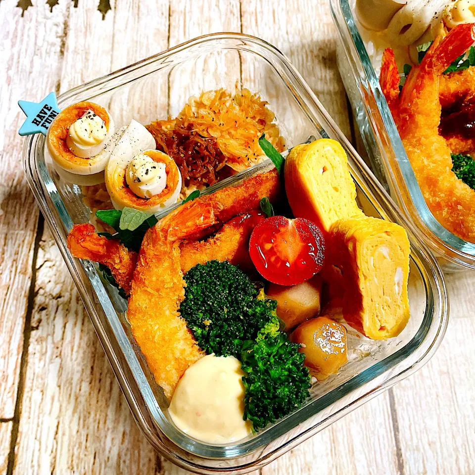 🙂エビフライ＆チキンカツ弁当🙂|Laniさん