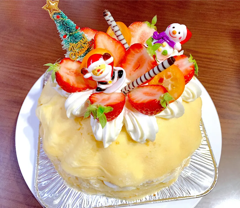 Snapdishの料理写真:ミルクレープでクリスマスケーキ🎂🎄|makoさん