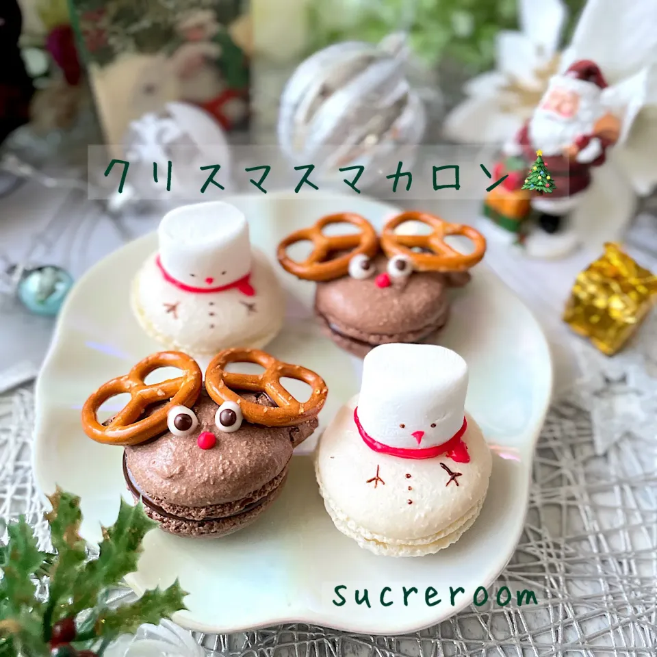 Snapdishの料理写真:クリスマスマカロン🎄です〜(∩´∀`∩)💕|sucreroomさん