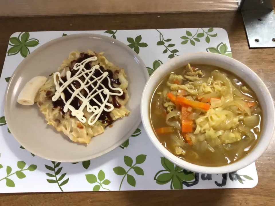 Ohana朝食　お好み焼き、カレーうどん|Ohanaさん