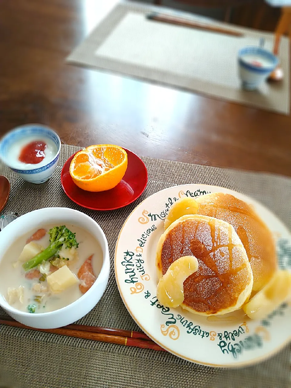 朝ごはん☁！|まめころさん