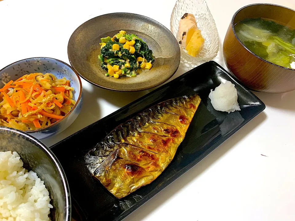 鯖の塩焼き晩御飯|ゆさん