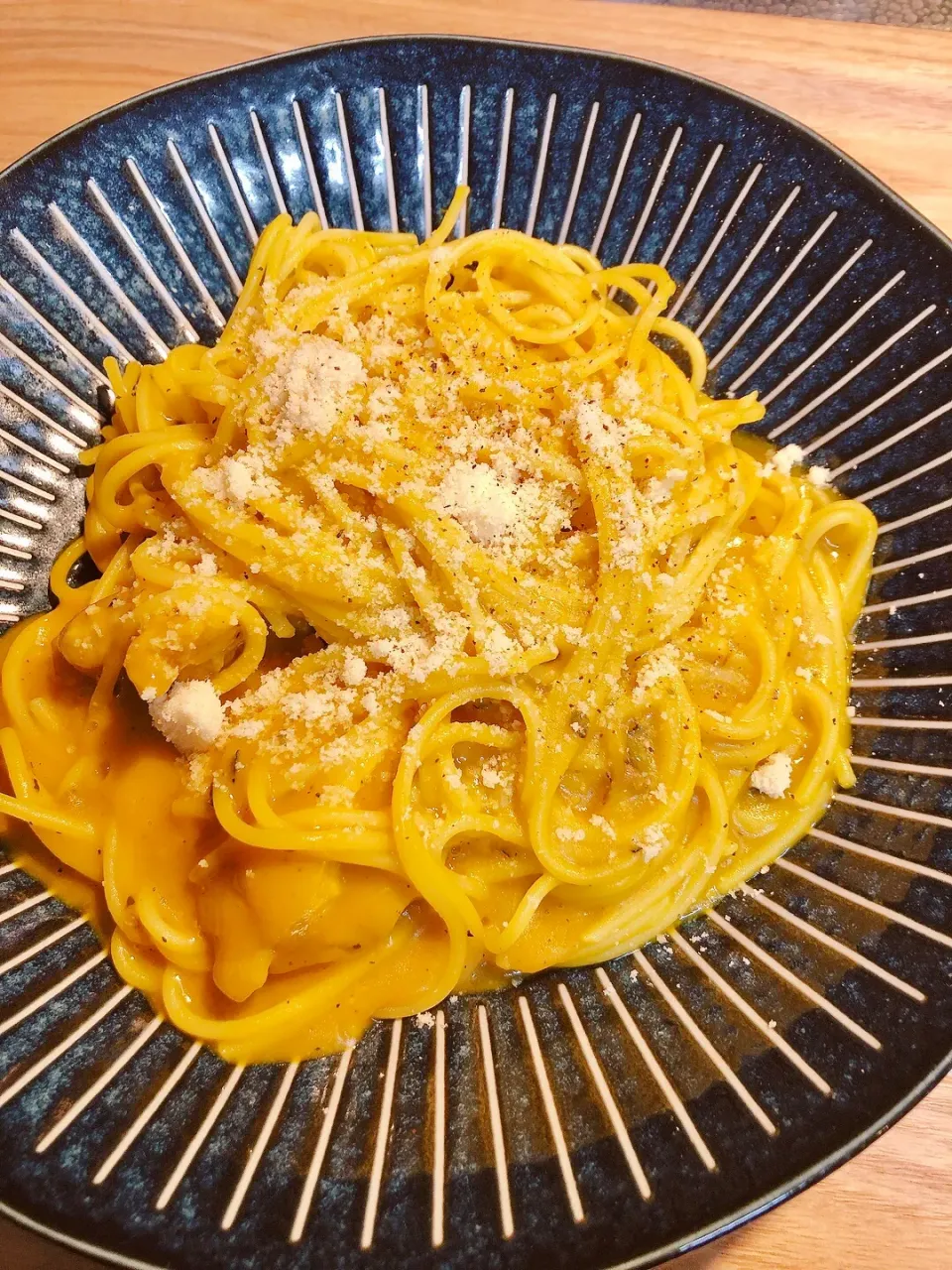 作り置きのカボチャスープでパスタ🍝|海斗さん