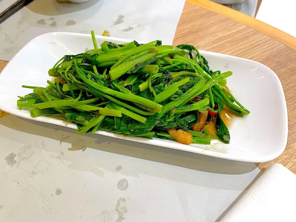 Salty fish fried water spinach|skyblueさん