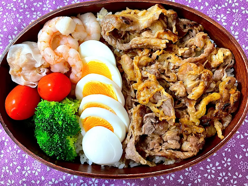 生姜焼き弁当　茹でえび　冷凍しゅうまい|ジャイママさん