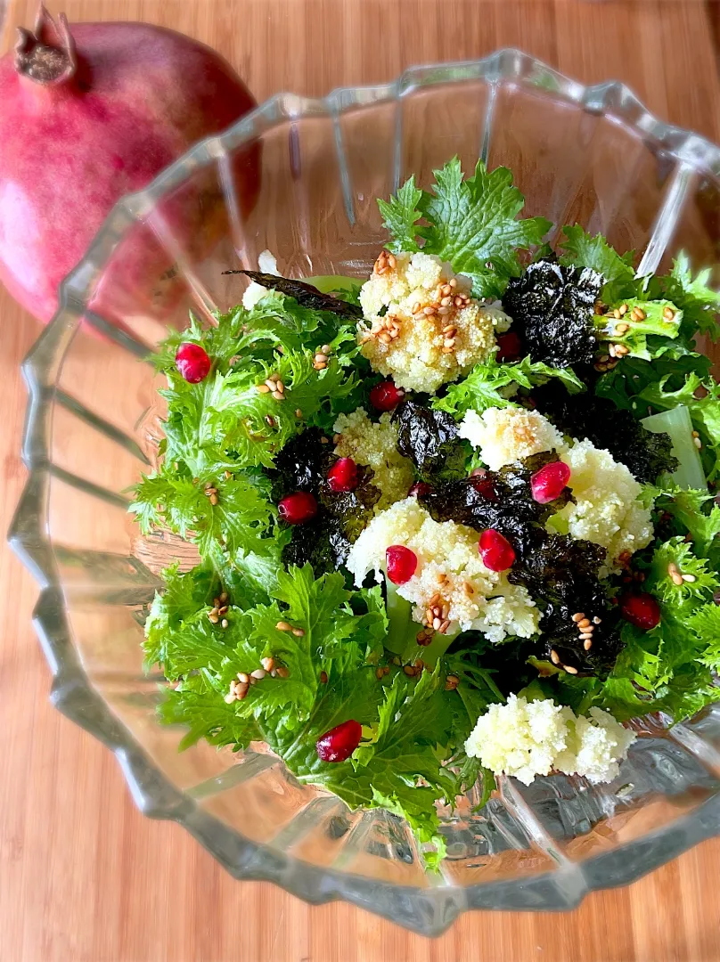 わさび菜とカリフローレのチョレギサラダ🥗|9421beruさん