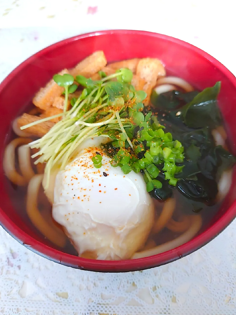 お昼ご飯は温かいうどんで😋|🍒ふみりん🍒さん