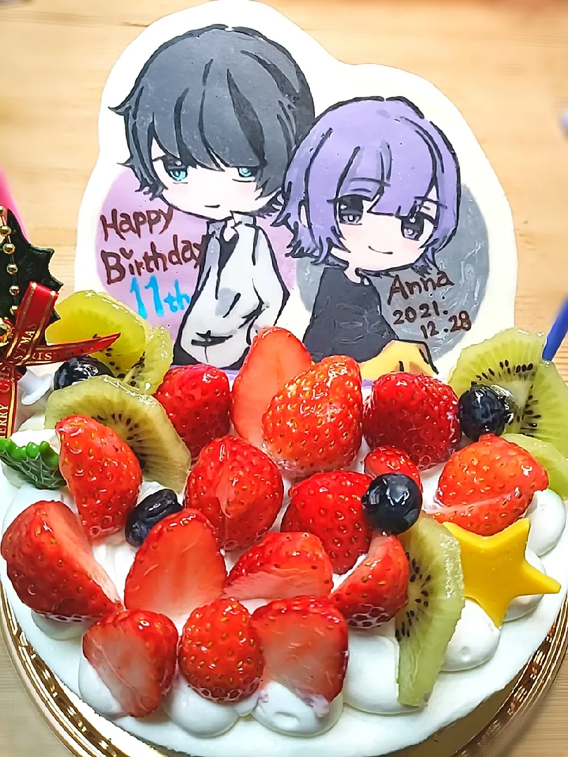 Snapdishの料理写真:11歳娘お誕生日ケーキ|まいこさん