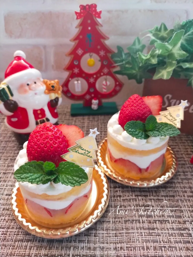 小さなクリスマスケーキ🎅🎄🎂|あみさん