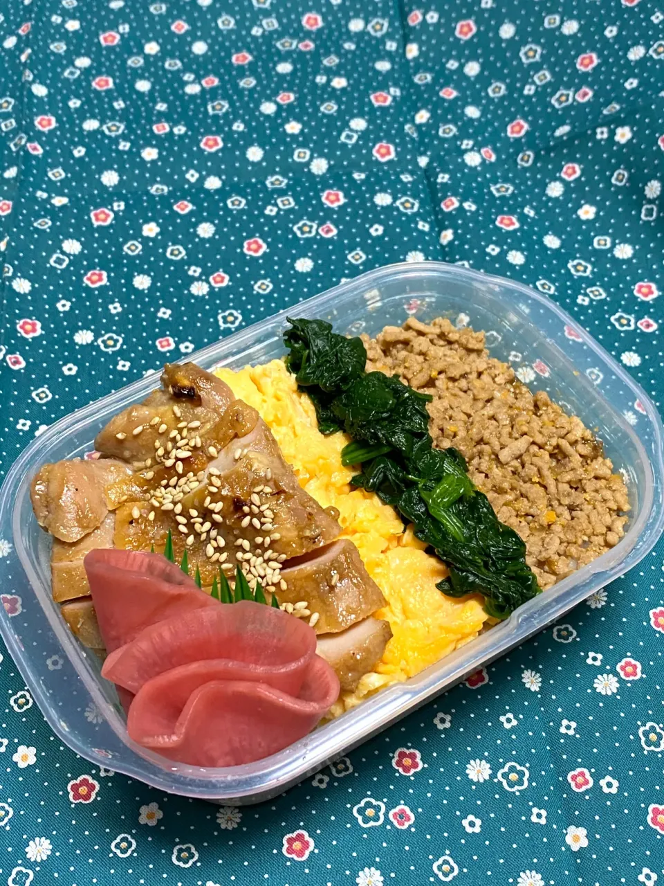 息子のお弁当(のっけ弁～一応五色弁当😁)|かあたんさん