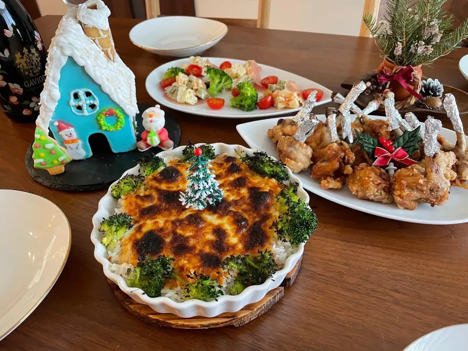 Snapdishの料理写真:チューリップ唐揚げでクリスマスパーティー|さあママさん