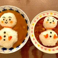 Snapdishの料理写真:クリスマス🎄雪だるまカレー|あこさん