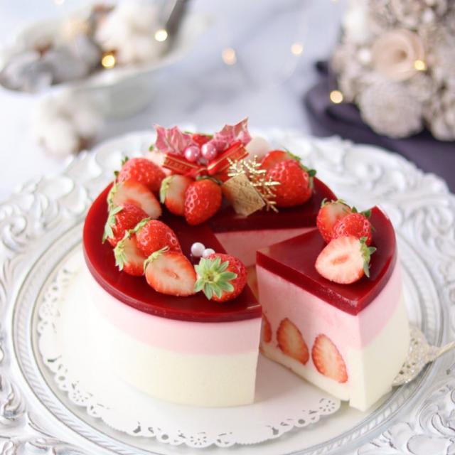 【merci*M様】フェイクスイーツ◆苺＆ピスタチオムースX'masデコケーキ◆ merci*M様】フェイクスイーツ◇苺＆ピスタチオムースXmas